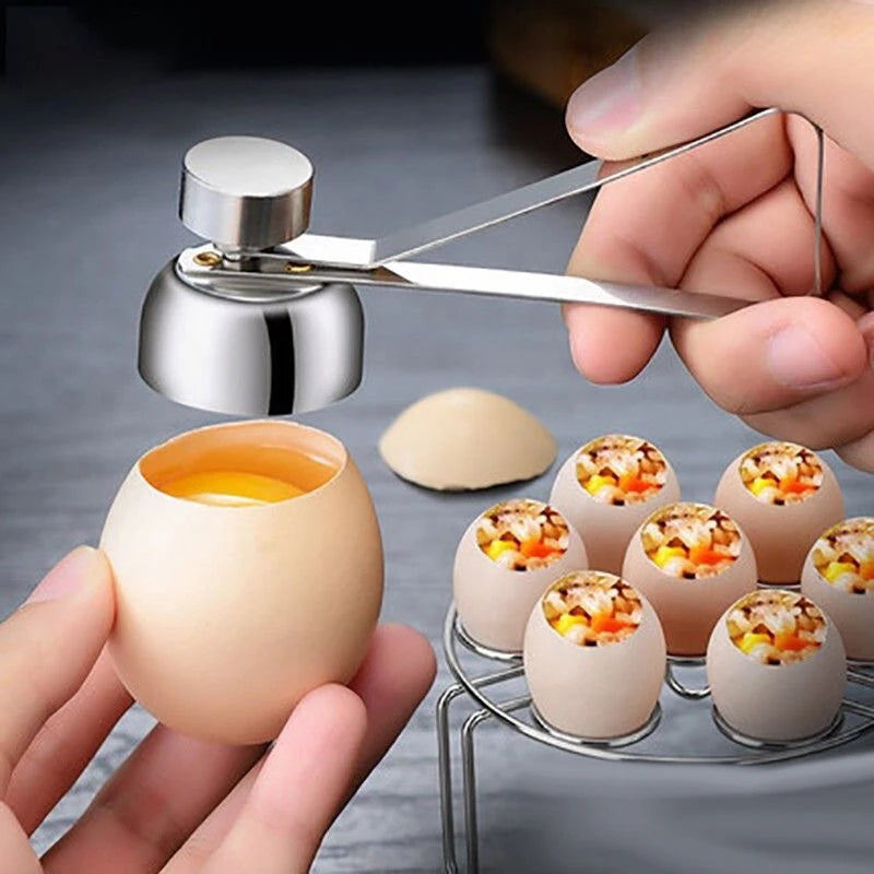 Eggshell Topper Cutter Stainless Steel Egg Cracker Opener Remover Qme