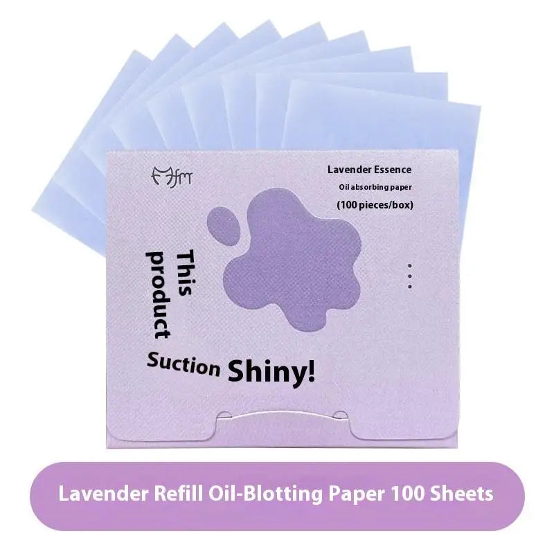100Sheets Oil-absorbing Paper Mirror Case Puff Portable Oil-holding Qme refill Purple