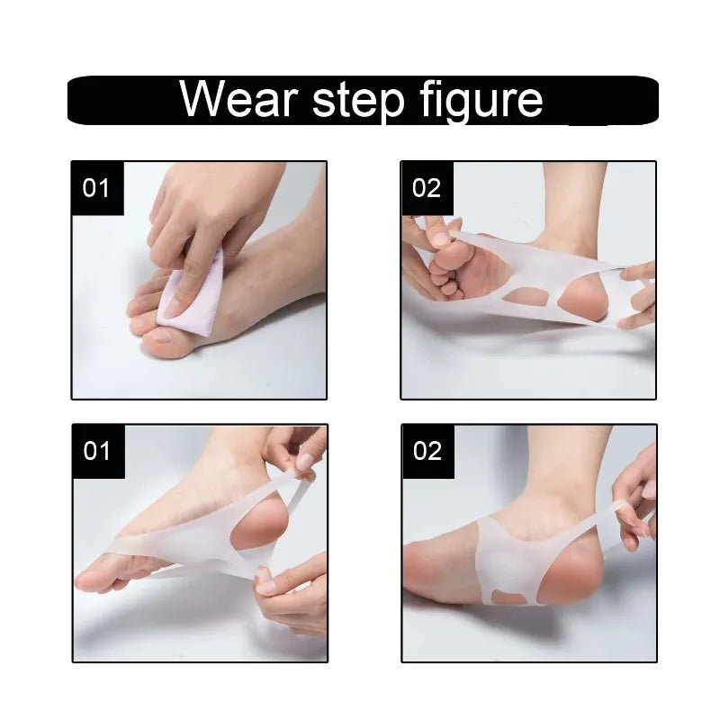 O-type Foot Support Insoles Pads No Slip Shoes Men Women Silicone Qme