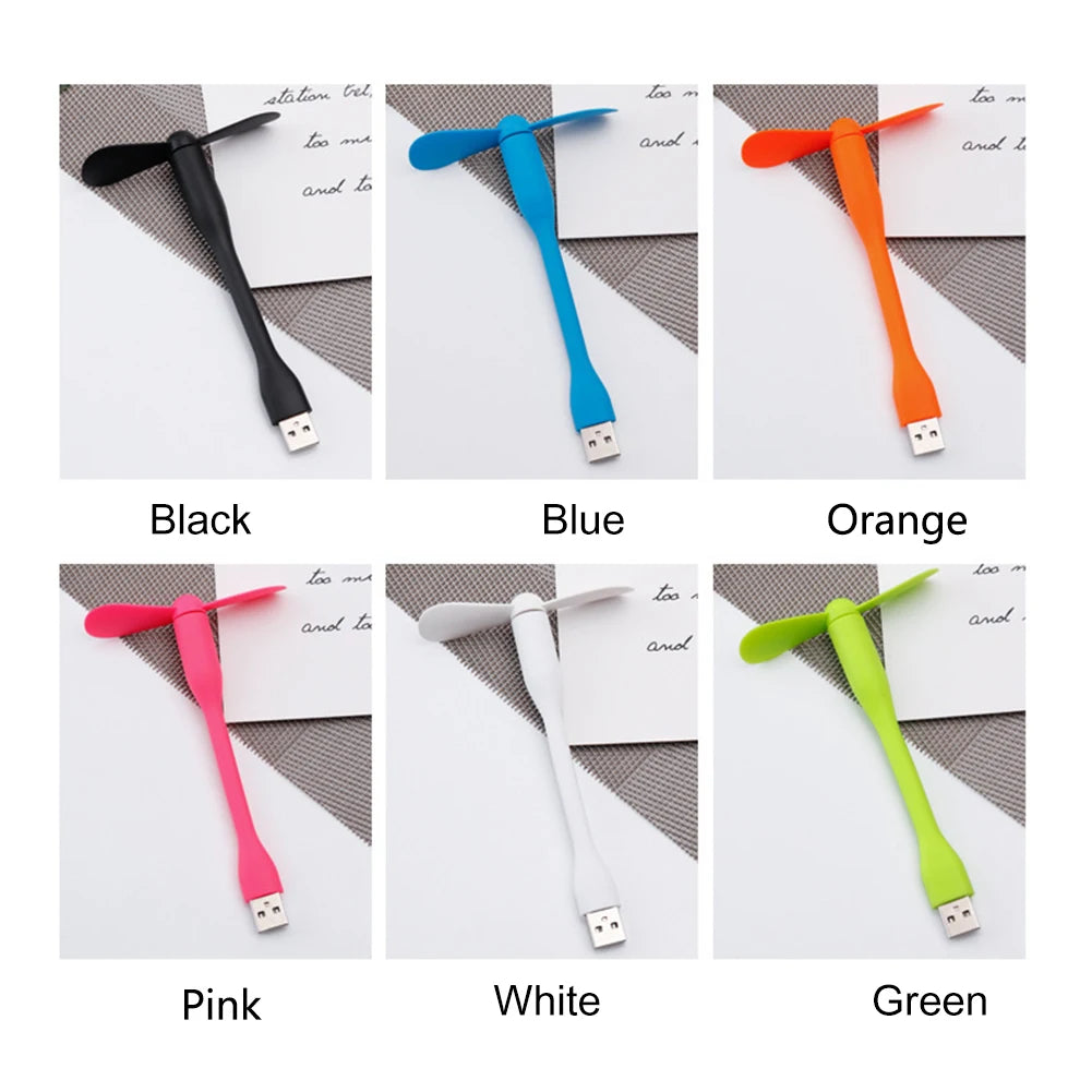 Flexible Portable Mini Fan for Power Bank Notebook Computer Summer Travel Cooling Cooler Mobile Phone USB Cooler Fan Qme