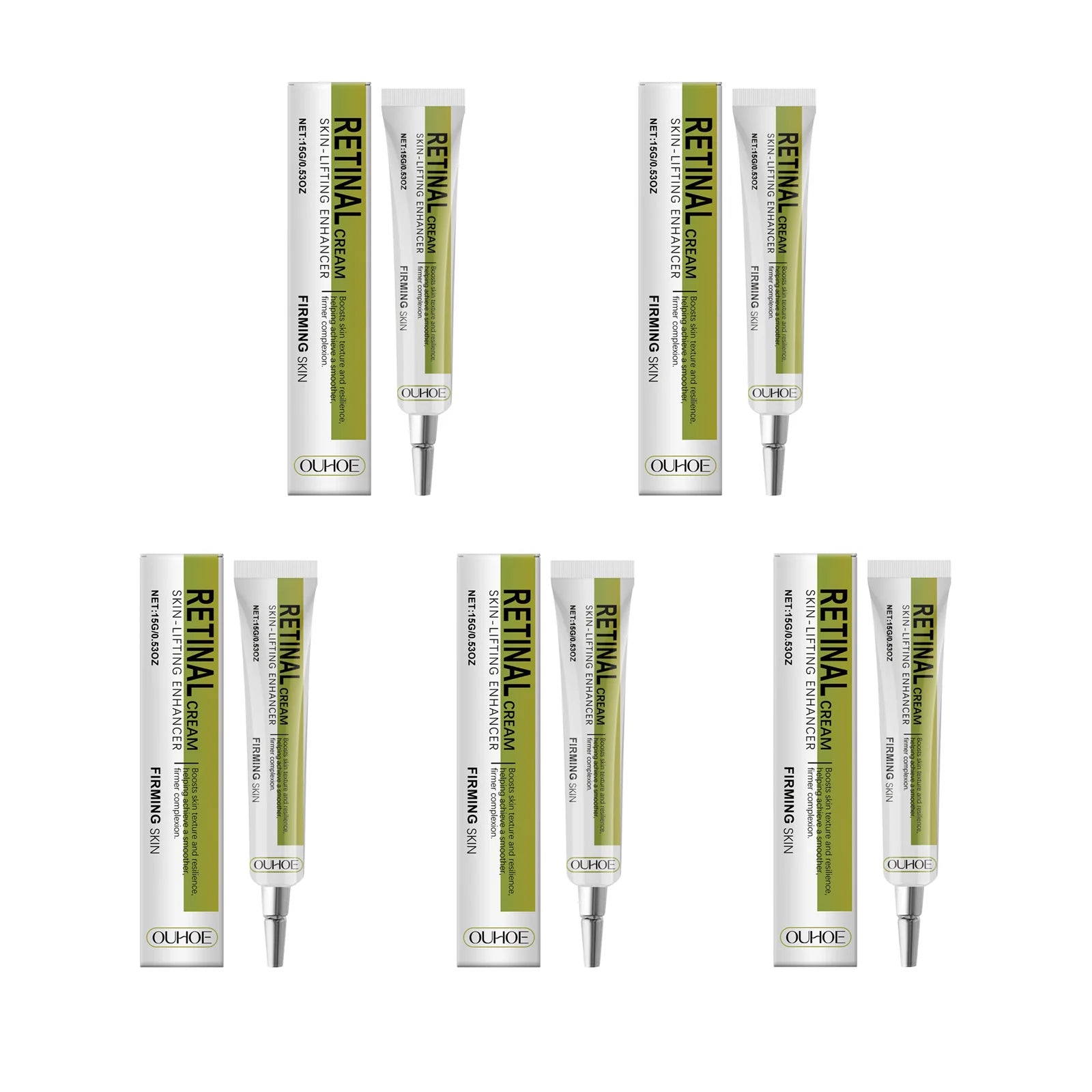 Retinol Cream Smoothing Wrinkle Firming Hydrating Barrier Support Radiant Fade Fine Lines Moisturizing Tightening Face Cream Qme 5 x 15g Boxed
