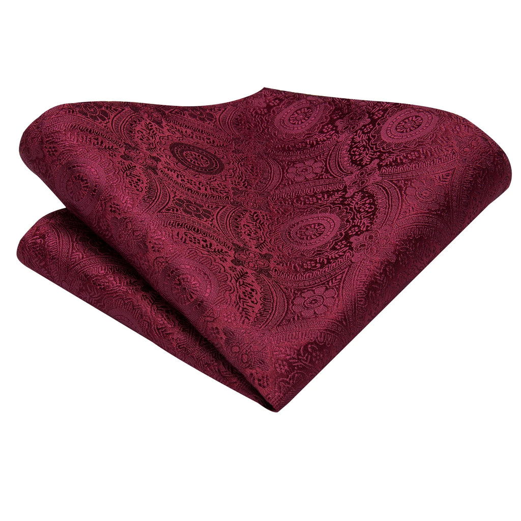 Mens Tie Red Wine Burgundy Paisley Wedding Floral Maroon Necktie Men Qme
