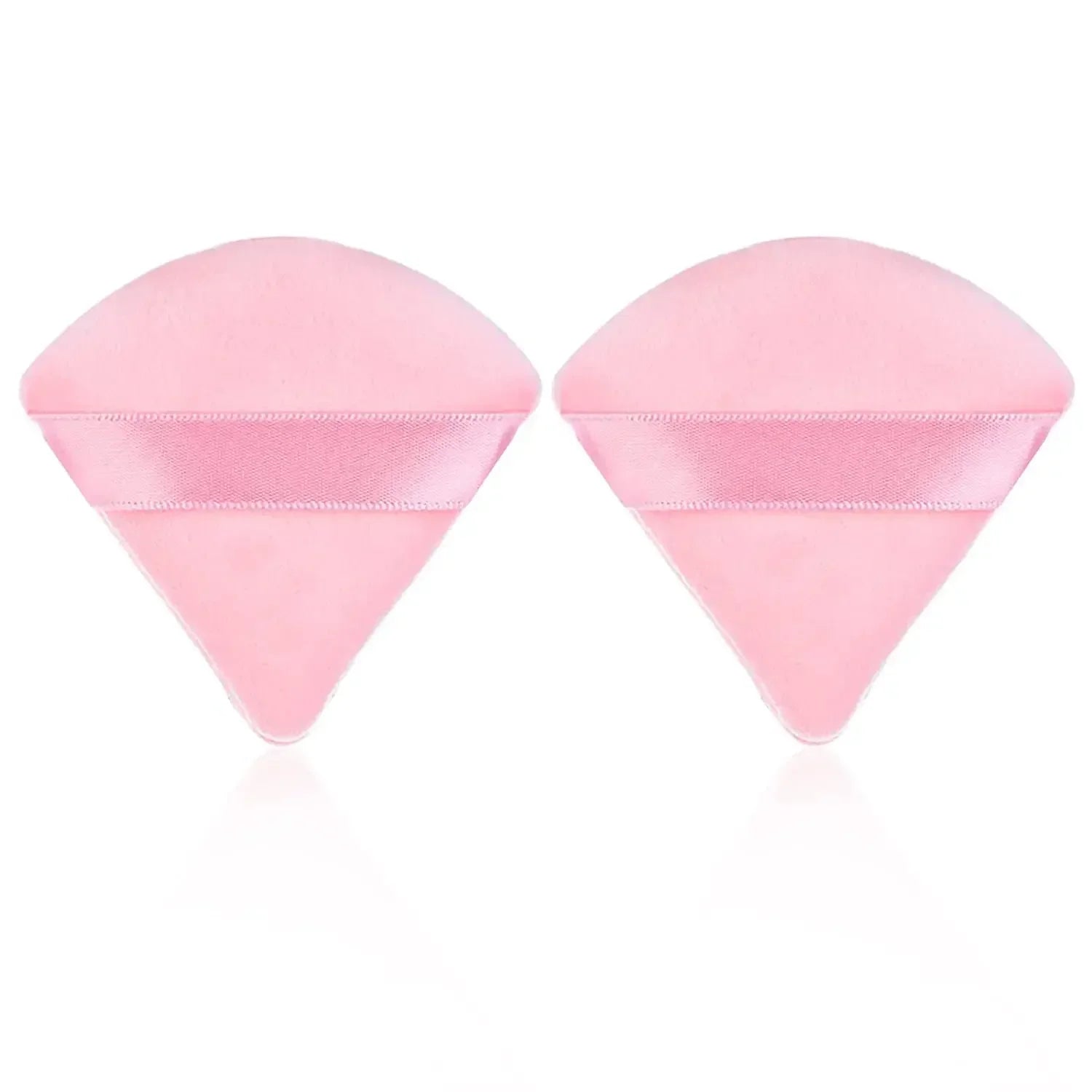 2Pcs Triangle Powder Puff Face Makeup Sponge Soft Velvet Cosmetic Puff Blender Beauty Foundation Sponge Make Up Accessories Qme 2pcs-Pink