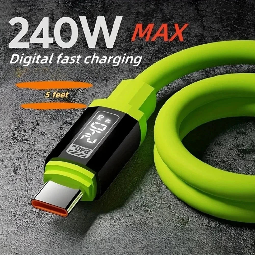240W USB C To Type-C Fast Charge Data Cable 0.3m/1m/1.5m/2m Quick Charge USB A to Type-C For iPhone Xiaomi Samsung Charging Cord Qme