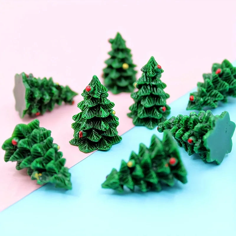 10 pieces of home decoration, holiday resin accessories, 3D Christmas tree DIY decoration Qme