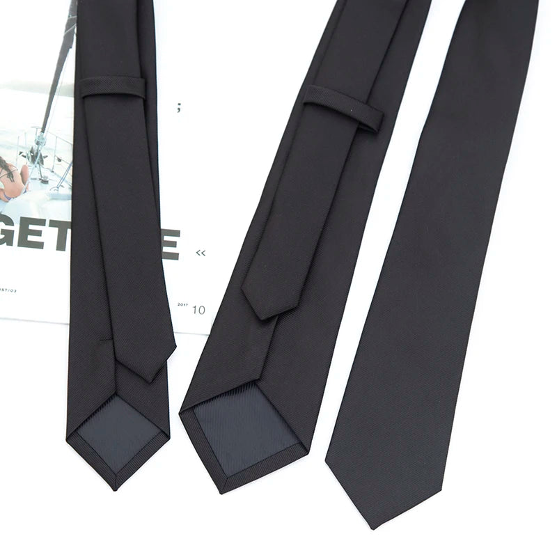 Classic Black Ties Men Women Neckties Wedding Party Business Adult Qme