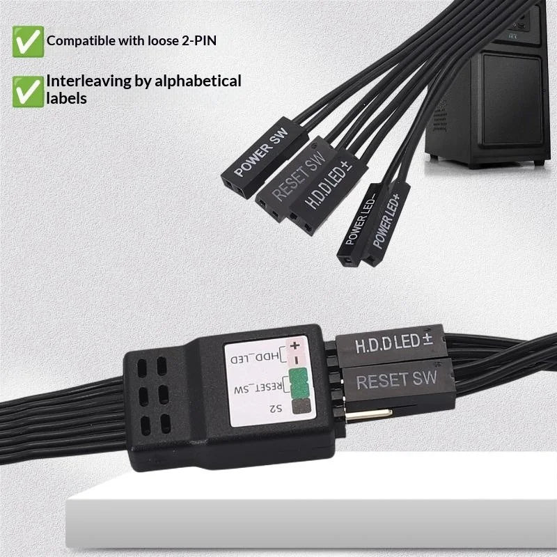 Flexible 9Pin Motherboard Header Extension Cable 20 30 Flat Design Qme