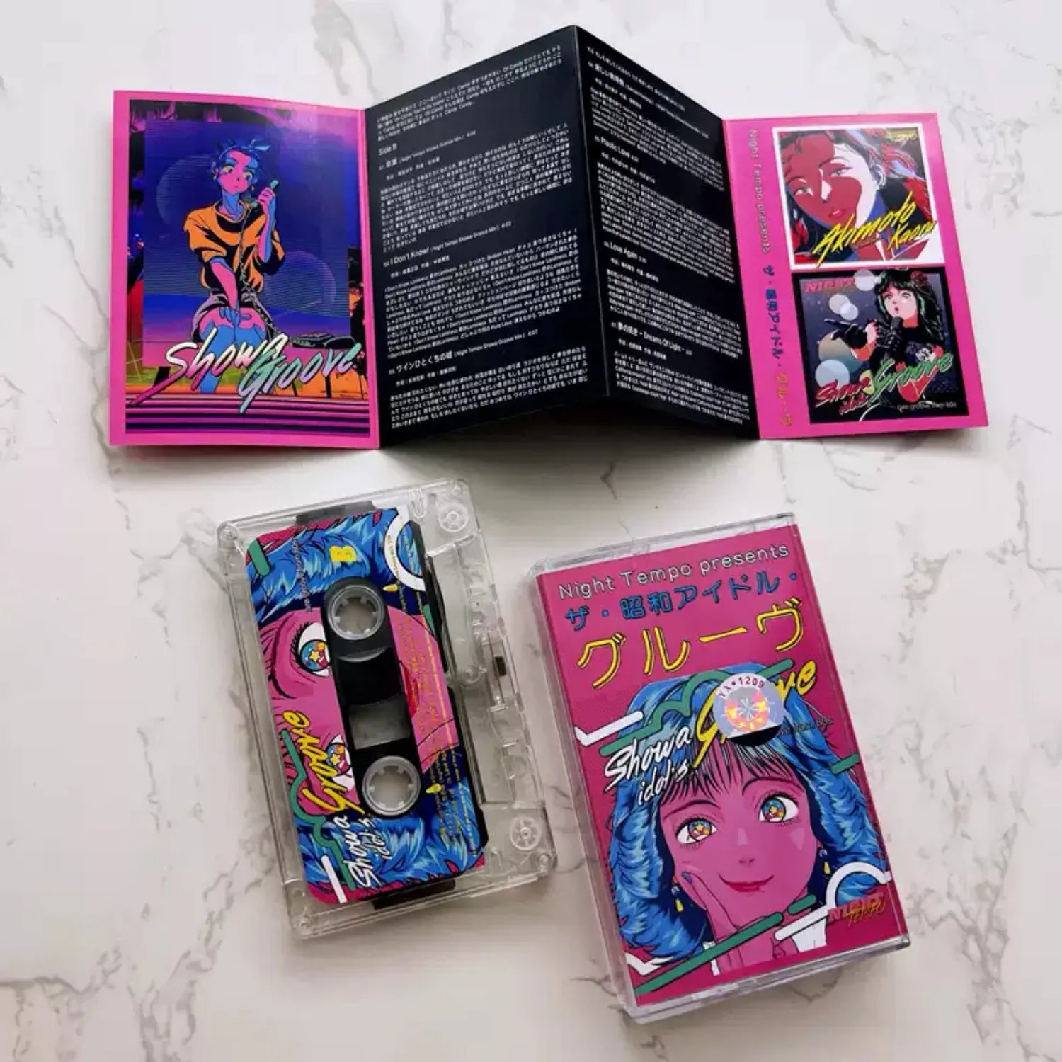 Showa Retro Idol Themed Cassette Tape, 80s Anime-Style Girl Art Cover, High-Fidelity Analog Audio Media for Fans & Home Decor Qme