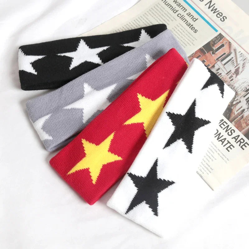 Elastic Pentagram Hair Bands Women Men Hairband Running Fitness Yoga Qme