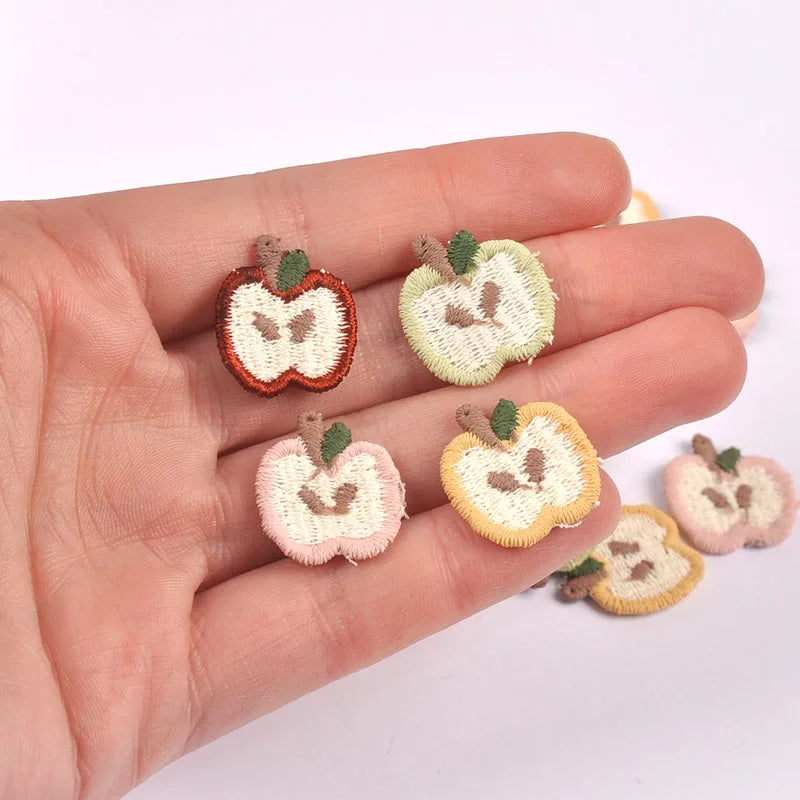 15pcs 18.5x20mm Assorted Color Mini Apple Appliques Cute Sewing Decoration for DIY Clothes Hair Accessories No Glue cp3855 Qme