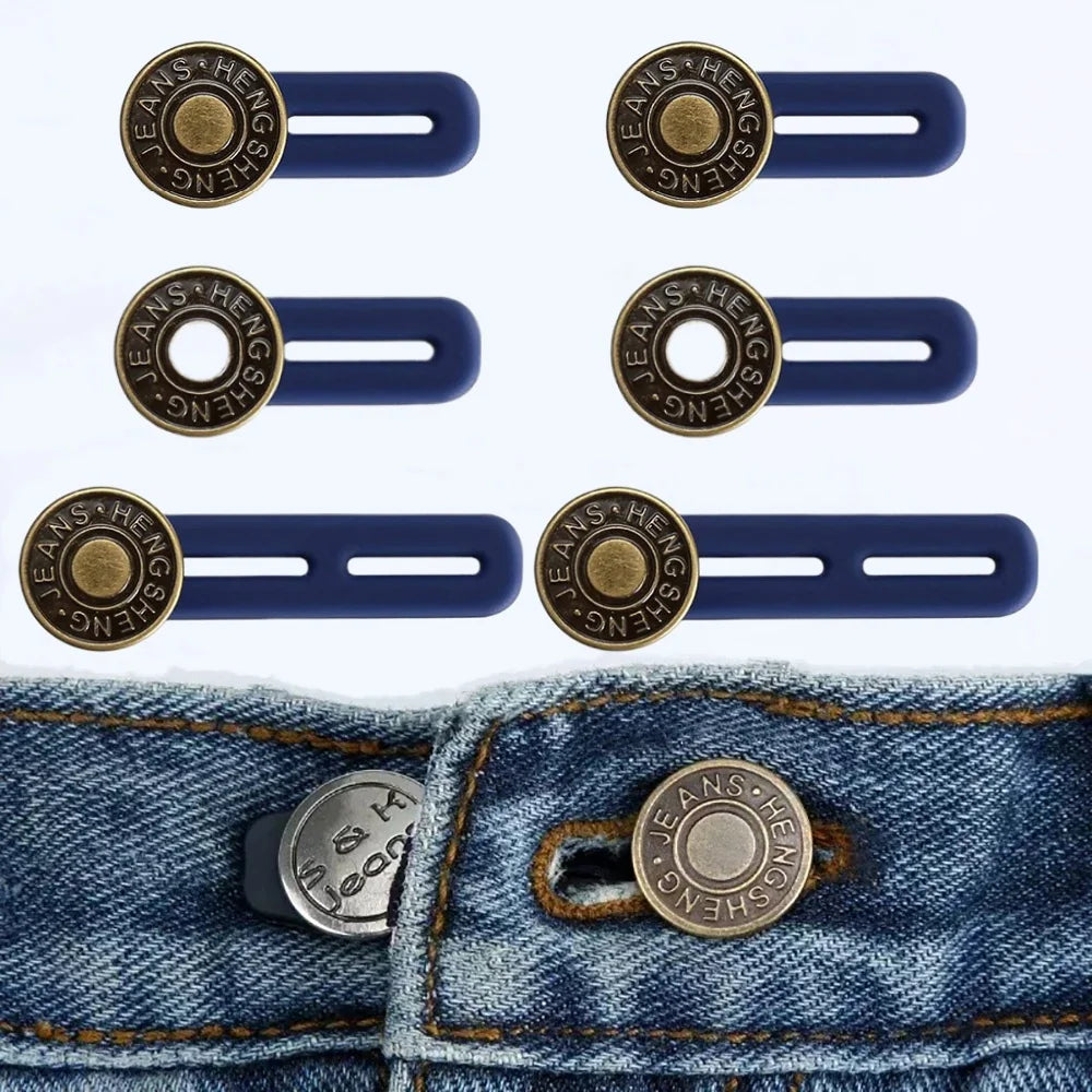 Universal Button Collars Extender Women Jeans and Pants Button Extenders Instant Belt Extension Solution Waist Expansion Button Qme 6 PCS mix