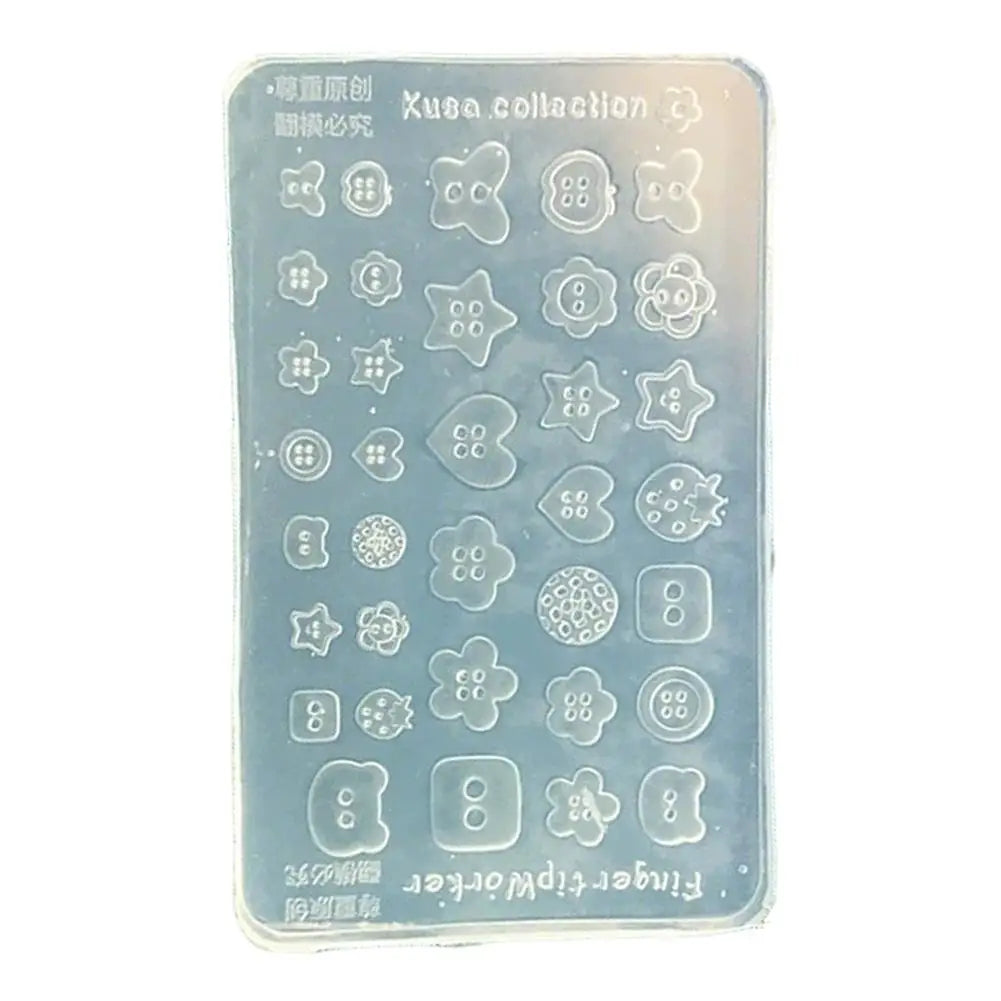 3D Button Butterfly Key Lock Silicone Nail Molds Nails Charms Qme A