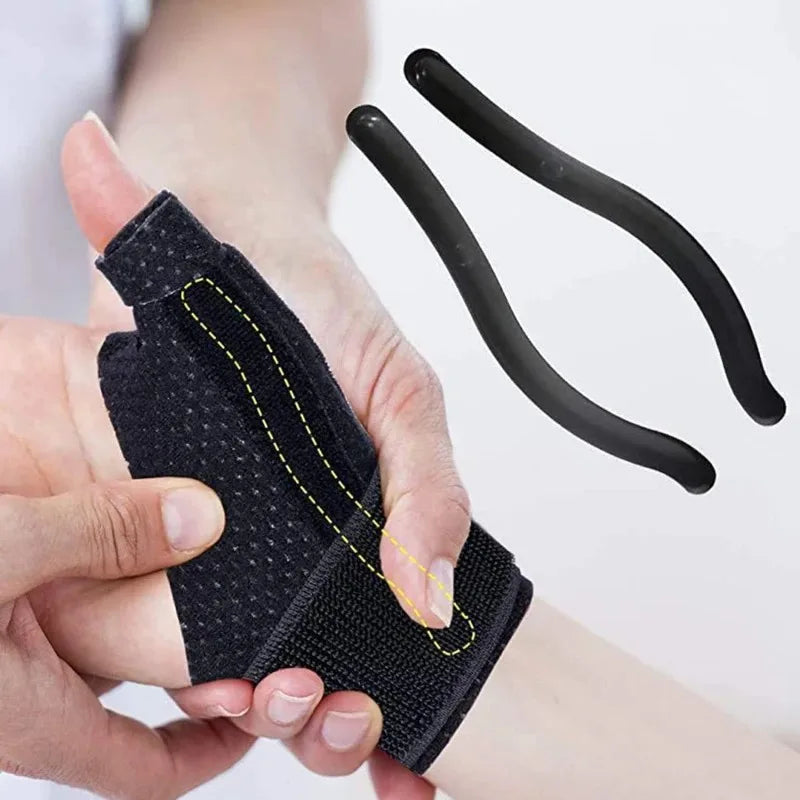 2PCS Adjustable Elastic Magic Tape Thumb Support Glove Breathable Wrist Brace for Tendonitis Pain Relief Qme