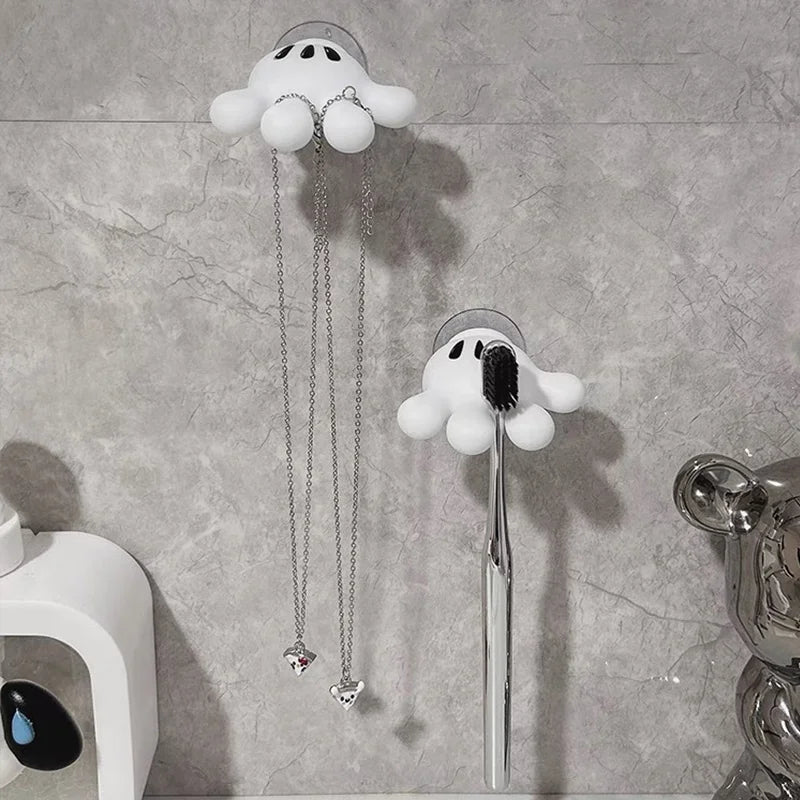 Toothbrush Holder Mickey Palm Cute Bathroom Towel Suction Cup Multi-Function Hook Traceless Hook Data Cable Winder Qme