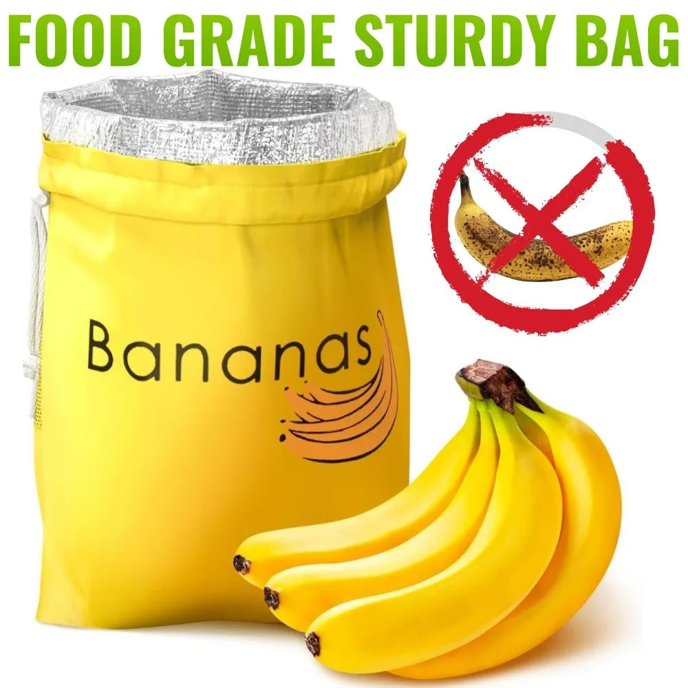 5/3/2/1Pcs Banana Preservation Bag Insulated aluminum film Fruit Vegetable Fresh-keep Pocket Drawstring Food Preservation Bag Qme