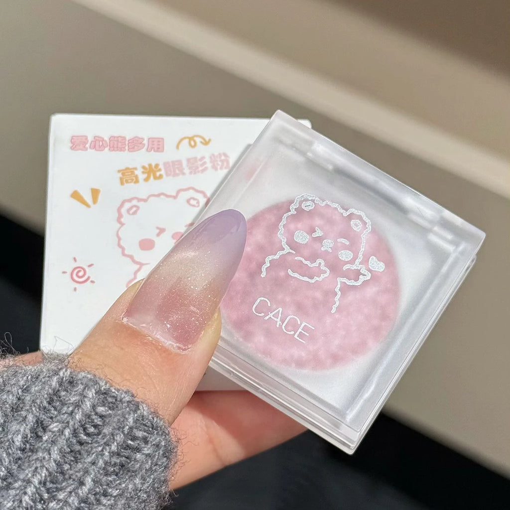 CACE Cute Bear Eyeshadow Highlighter Multi-purpose Powder Pearlescent Qme