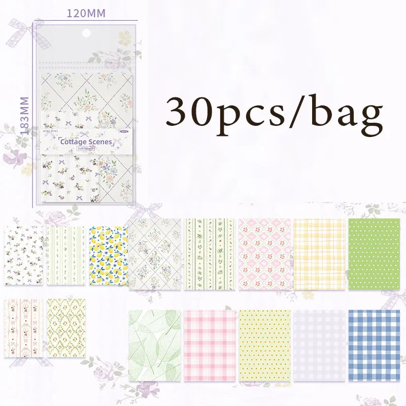 Gentle Pastoral Textured Scrapbook Paper, Macaron Plaid Washi Paper for Journal Background Collage, Perfect Gifts Qme D