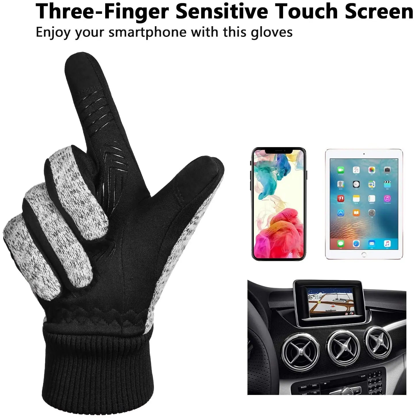 Winter Gloves -20℉ Thinsulate Thermal Gloves Cold Weather Warm Gloves Running Gloves Touchscreen Bike Gloves for Men Women Qme
