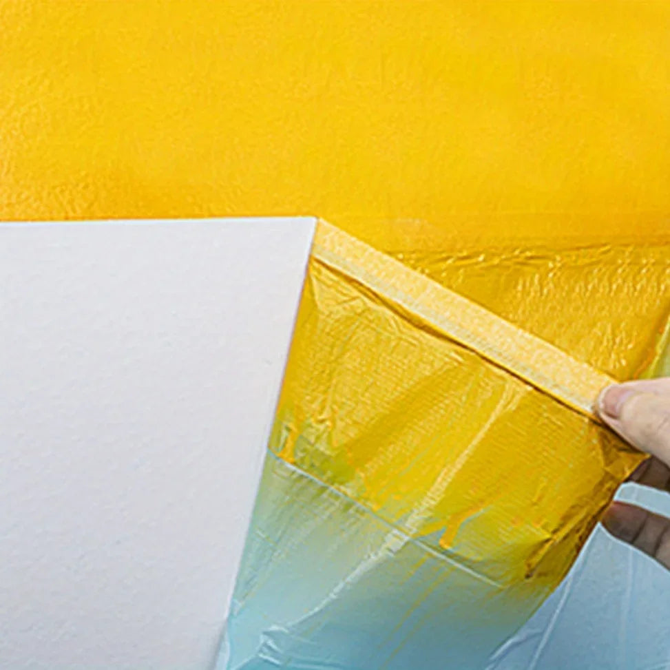 High-Performance Pre-Taped Masking Film - PE Plastic Sheeting for Automotive & Painting, No Residue, Ideal for Painters, Qme