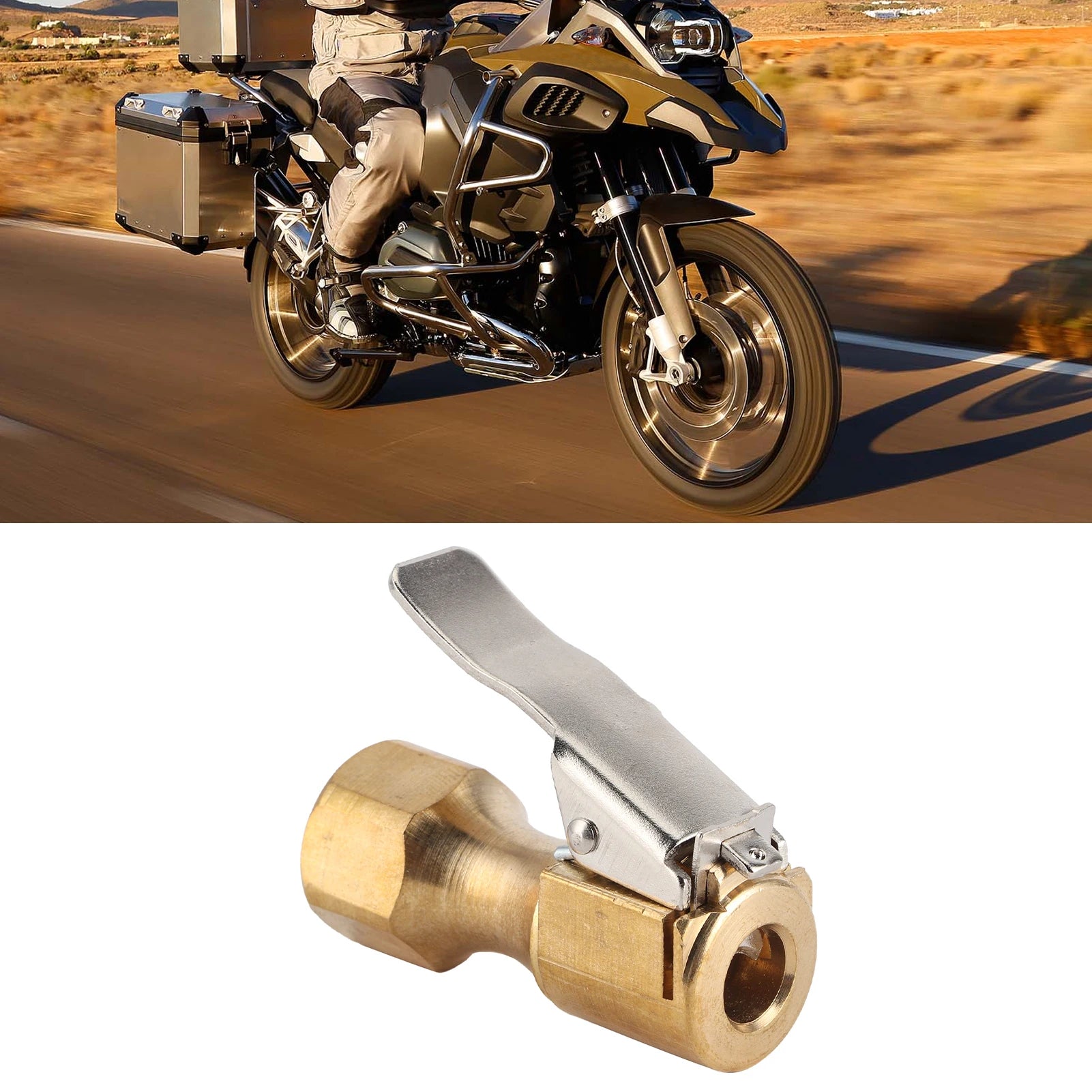 Inflation Tire Chuck Tire Inflator Chuck Connector Fast Clip‑On Air Pump Adapter for Car Motorcycle Inflation Qme