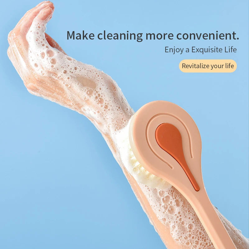 Long Handle Bath Brush Soft Hair Back Ball Bathroom Body Brushes Mud Qme