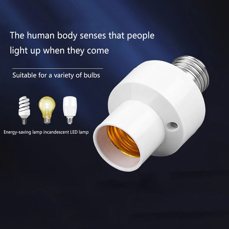 E27 Radar Induction Lamp Holder White Ceiling Light Bulb Fixing Base Qme