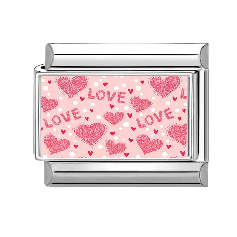 2026New Romantic Encounter Pink Sky Dancing Italian Charm Links Fit