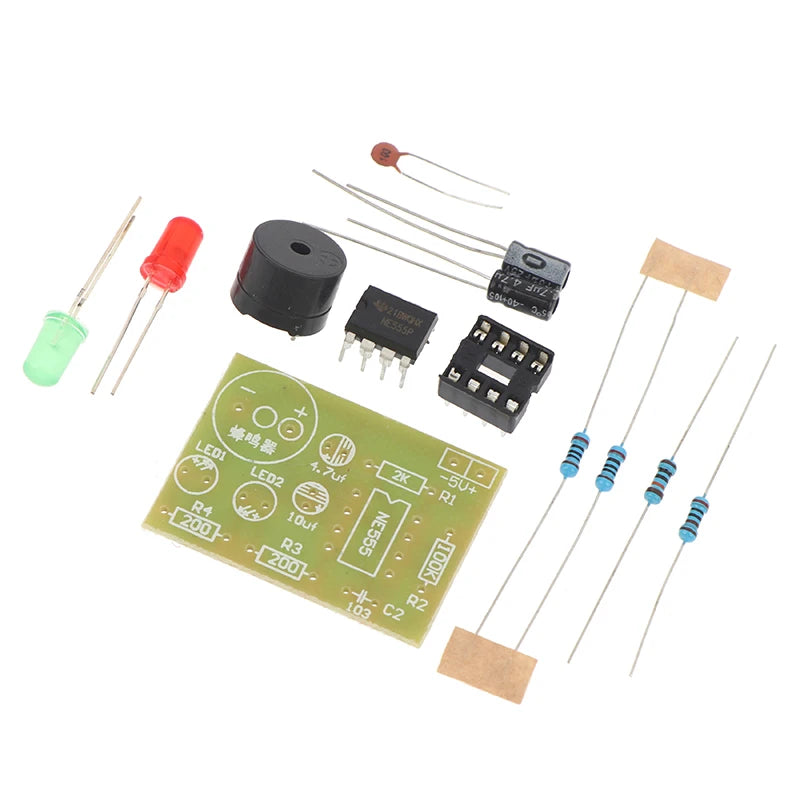 NE555 DIY Kit LED Flasher & Signal Generator Circuit With PCB For Electronics Education & Solder Practice. Qme