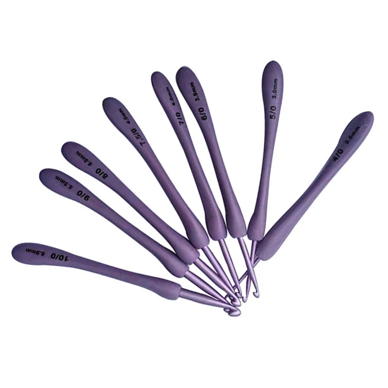 2 5- Purple Crochet Hooks Craft Weaving Knitting Needles DIY Sewing Qme