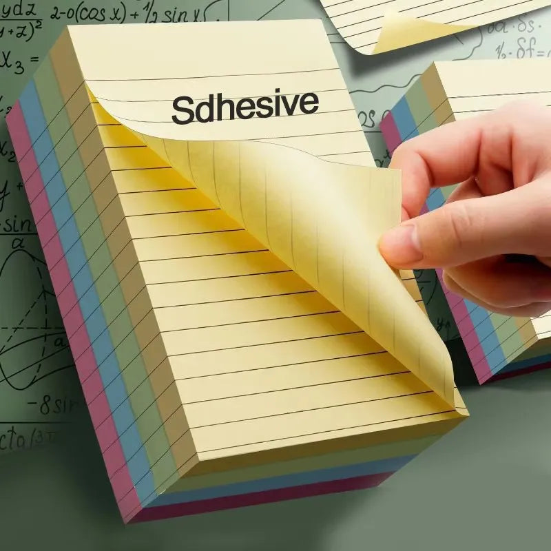 200sheets Line Sticky Notes 4 Colors Portable Student Note Marker Writing Sticky Notes Self-Adhesive Easy To Apply Notepad Qme