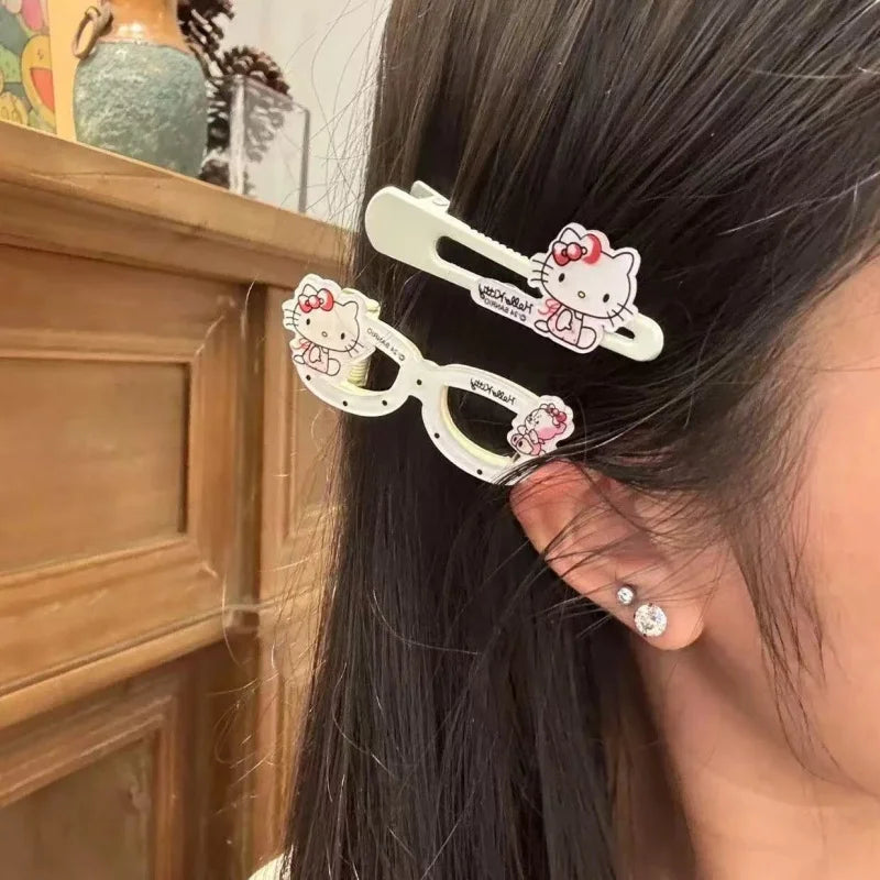 Hello Kitty Cartoon Hair Clips Cute Hair Accessories for Students Versatile Hair Clips and Headpieces Qme
