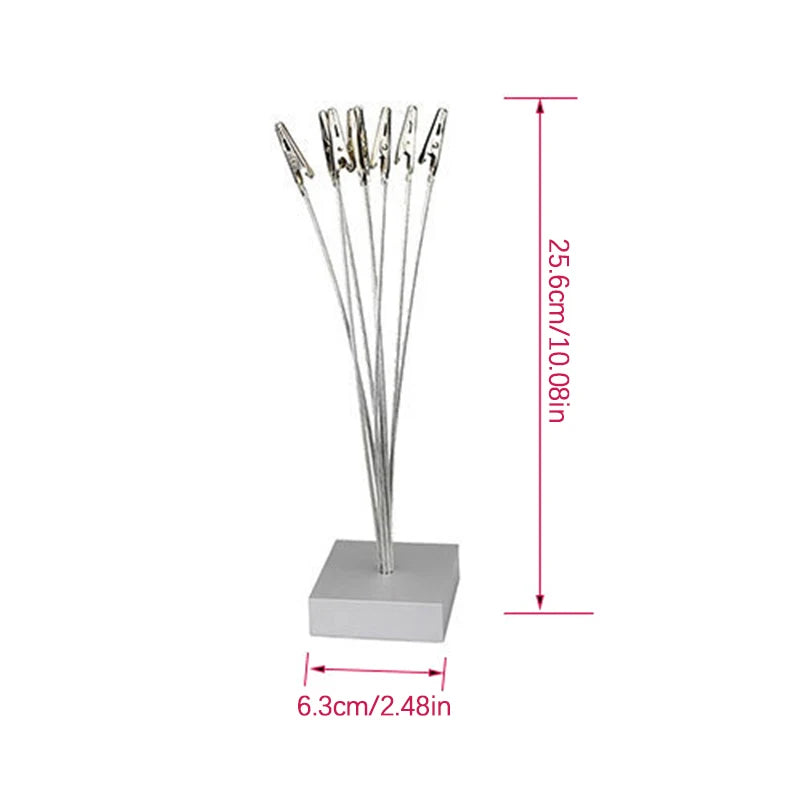 Photo Cube Base 8-Branch Money Trees Card Holder Clips Picture Stand Qme
