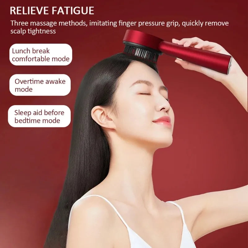 Electric Vibration Comb Red Light Anti Hair Loss Scalp Massager Oil Qme