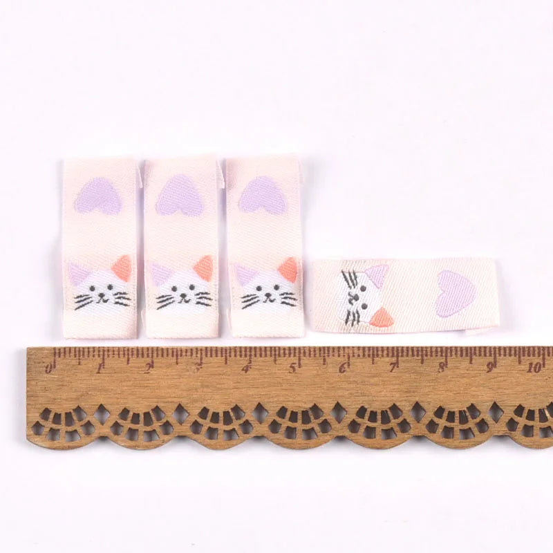 50Pcs Tiger/Chick/Panda Printed Embroidery Washable Care Label For Sewing Accessories Garment DIY Crafts Supplies Bag Shoes Tags Qme 5