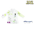 Kids Mad Scientist Costume With Printed Lab Coat & Safety Goggles, Great For Halloween Dress Up & Science Parties Qme A