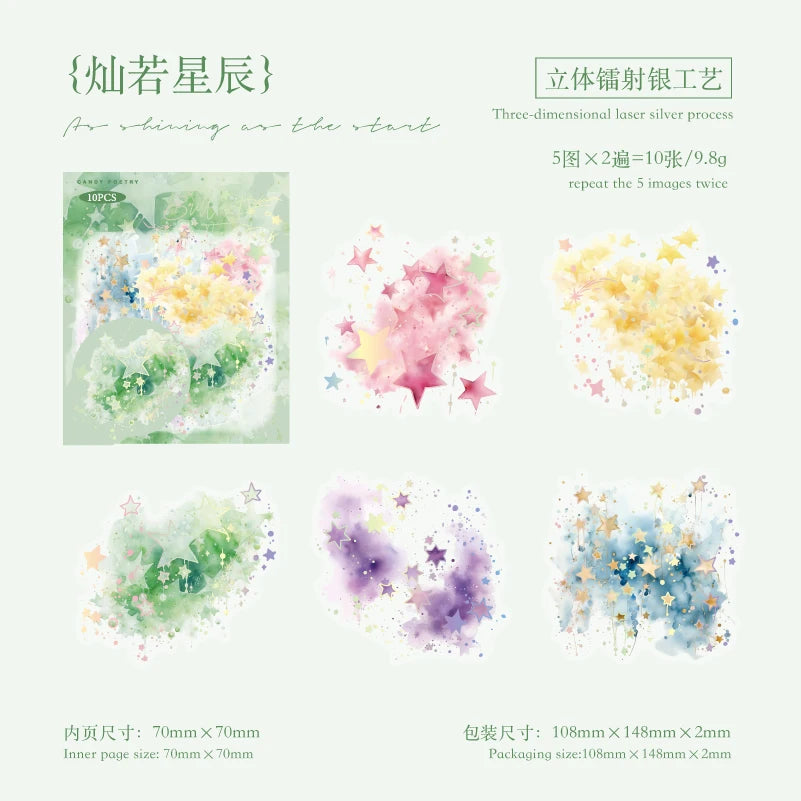 Watercolor spatter Sticker Pack Journaling School Accessories DIY Decorative Scrapbook Color Label Sticker Aesthetic Stationery Qme A