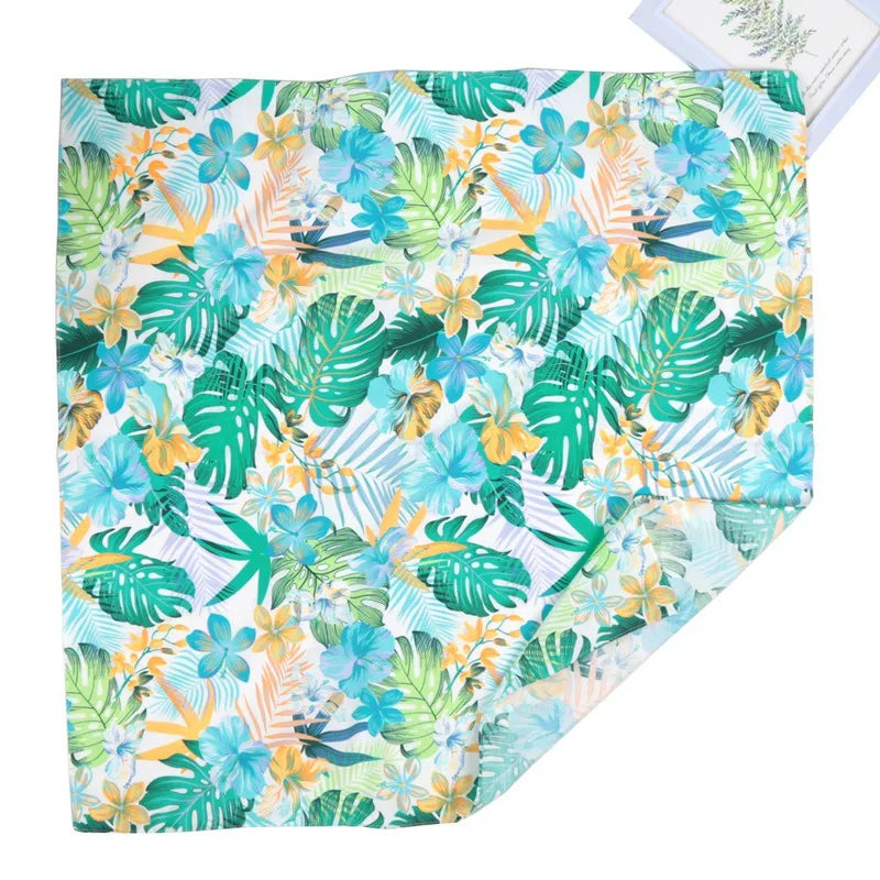 70cm*70cm Flower Fashion Hip Hop 100% Cotton Bandana Square Scarf Paisley Headband for Women/Men/Boys/Girls Print Handkerchief Qme A4