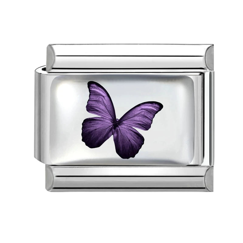Fashion African Daisy Iris Peony Rose Flower Butterfly Italian Charm Fit 9MM Stainless Steel Bracelet Women Men DIY Jewelry Gift Qme Style 1