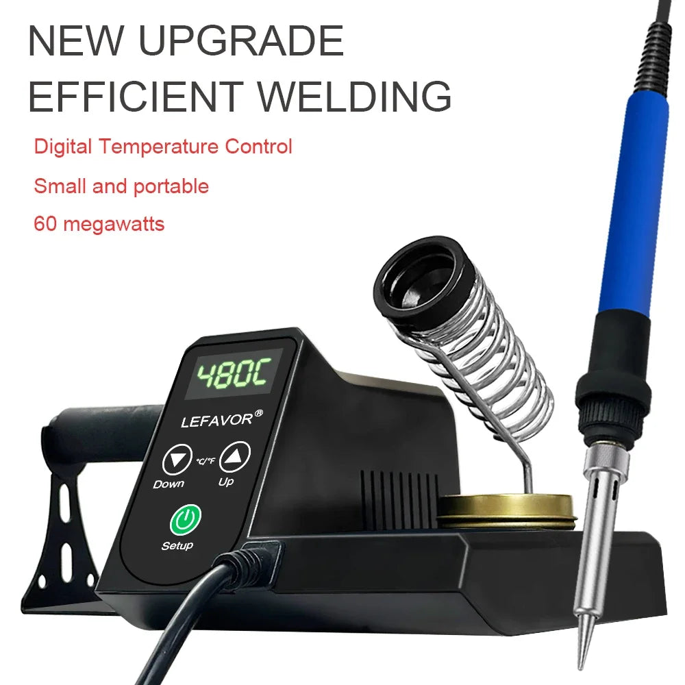60W Digital Soldering Iron Station Temperature Adjustable LED Display Qme