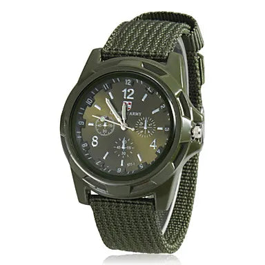 Men Army Watch Nylon Military Male Quartz Watches Fabric Canvas Strap Casual Cool Men's Sport Round Dial Relogios Wristwatch Qme Green
