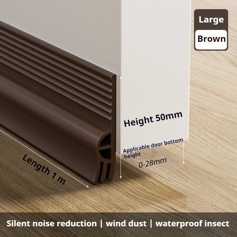 1M TPE Sliding Window Sealing Strip Self-adhesive 3-layer Thickening Windproof Door Seal Strip Soundproofing Weather Stripping Qme Large Brown