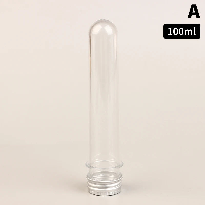 30 40 PET Test Tube Bottle Transparent Cylindrical Plastic Refillable Qme 100ml A