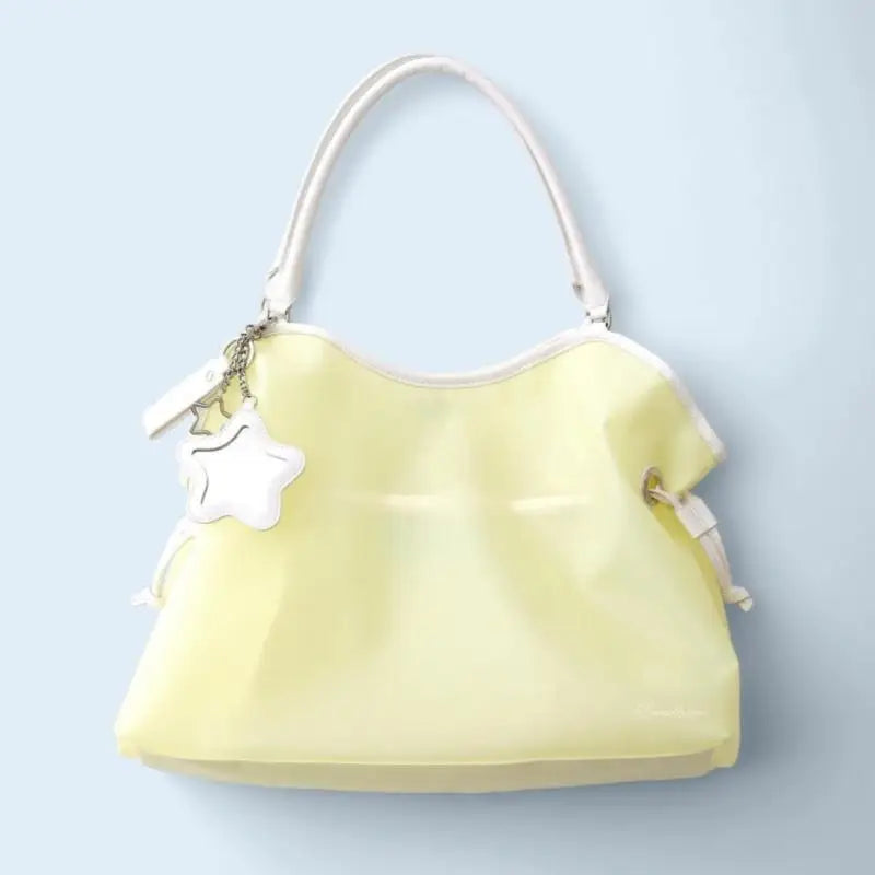 Candy Color Transparent Waterproof Pvc Handbag Fashion Large Capacity Jelly Bag Portable Shoulder Bag Trendy Storage Bags Qme C
