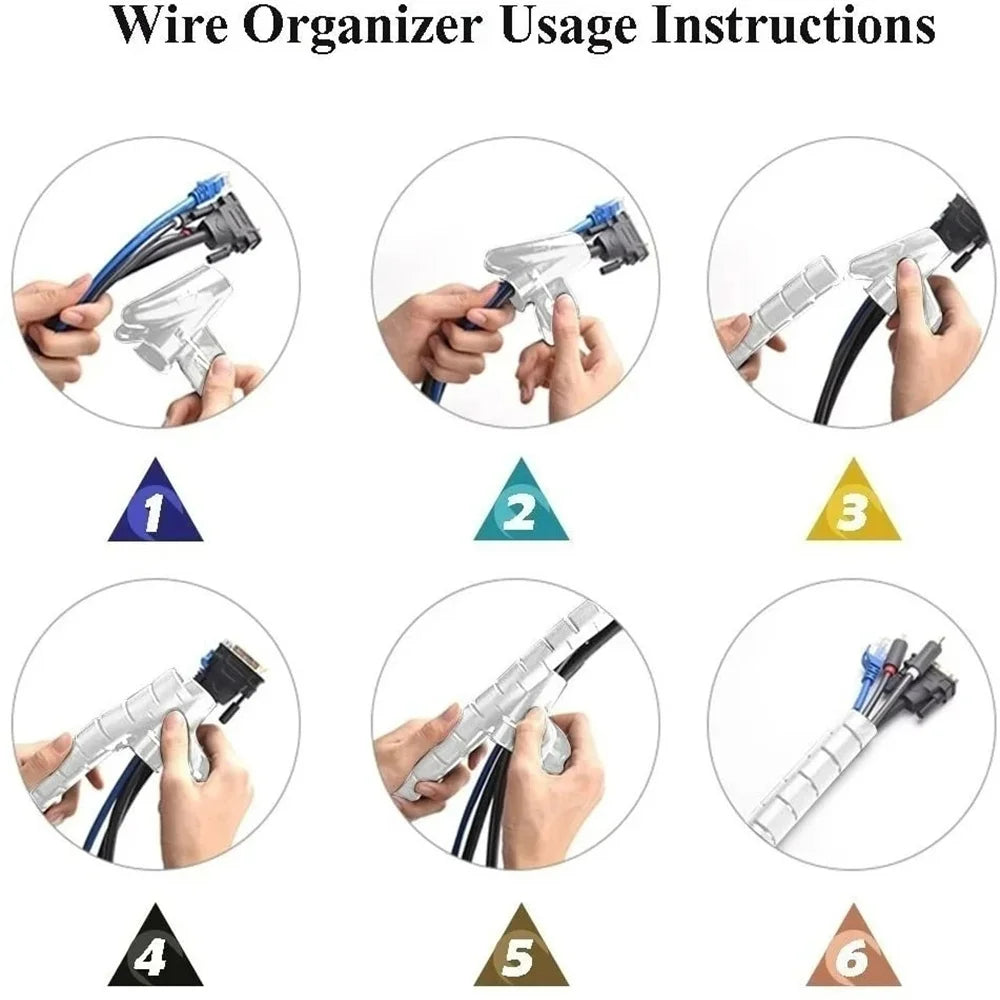 2 Meter 10/16mm Line Flexible Spiral Cable Organizer Storage Pipe Cord Protector Management Cable Spiral Wrap Winding Protector Qme