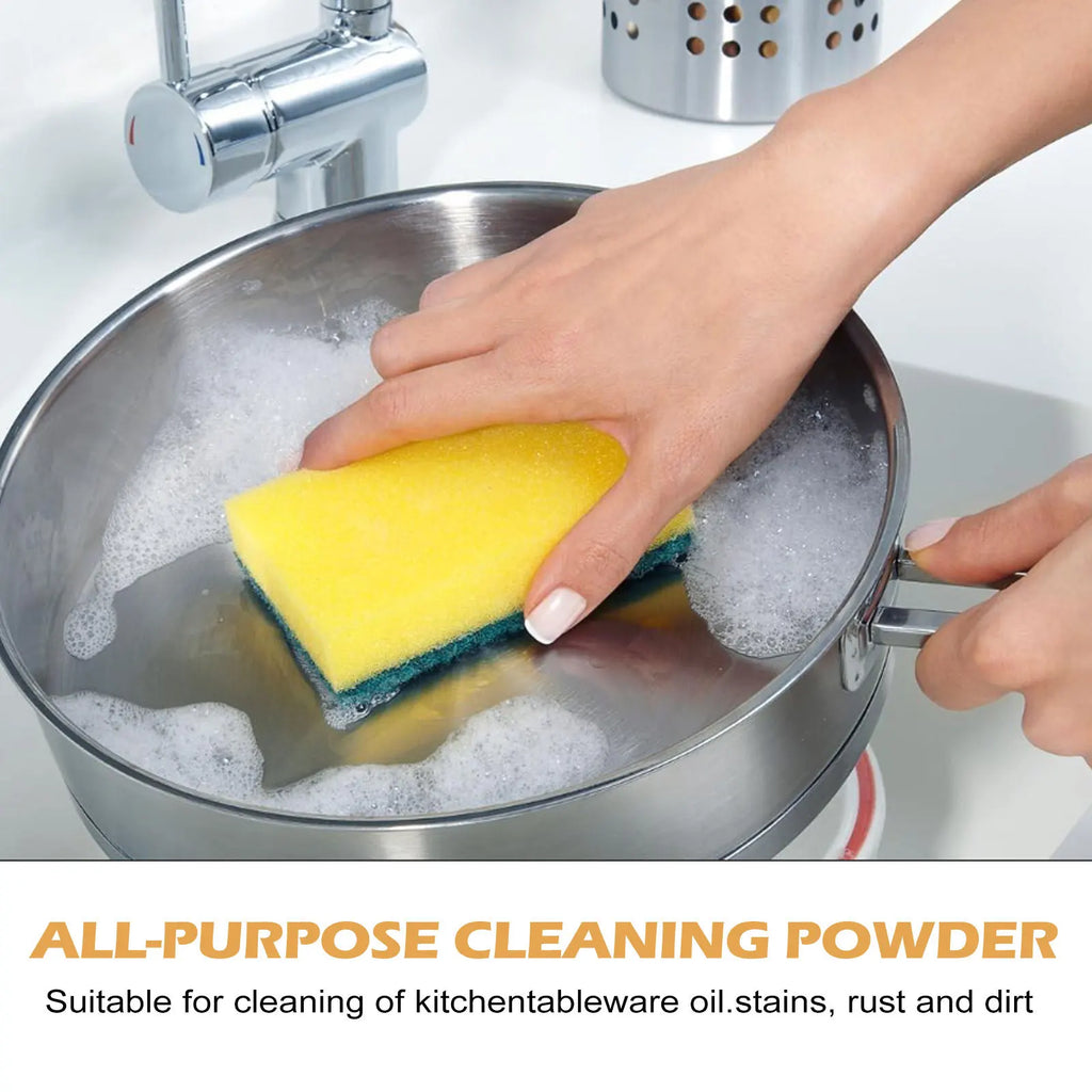 Kitchen Cleaner Powder Remove Strong Heavy Dirt Oil Stain Polish Metal Powerful Clean Cookware Rust All Purpose Cleaner Powder Qme