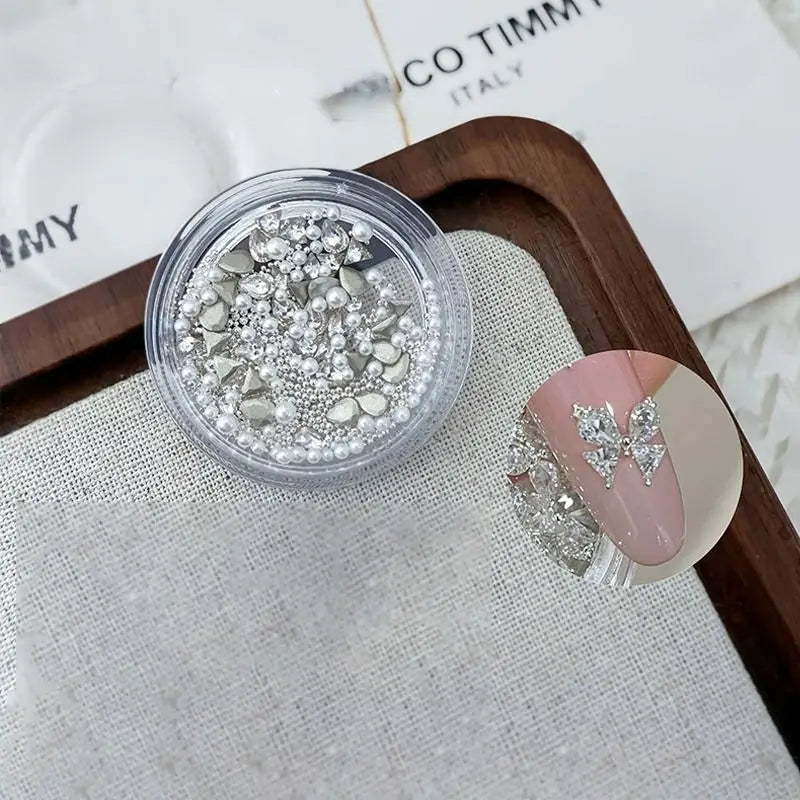 3D Nail Art Rhinestone Assemble Heart Butterfly Flatback Glass Qme