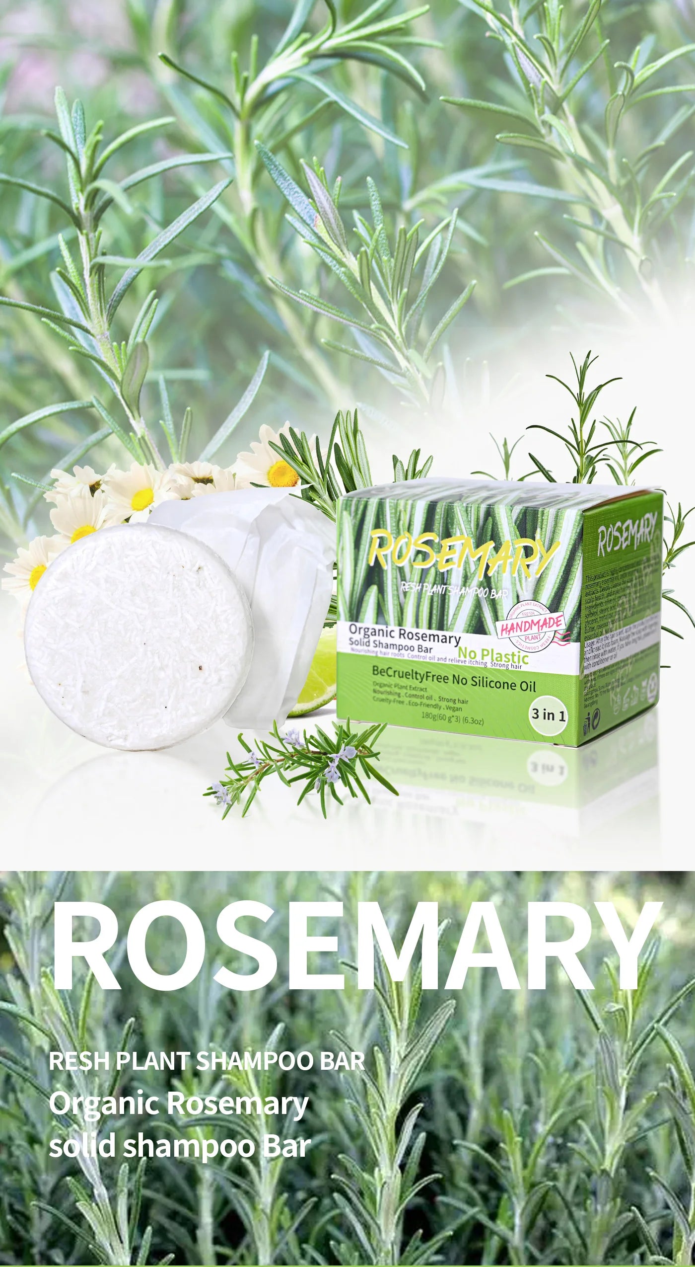 Rosemary Plant Extract Essential Oil Shampoo Soap Control Refreshing Qme