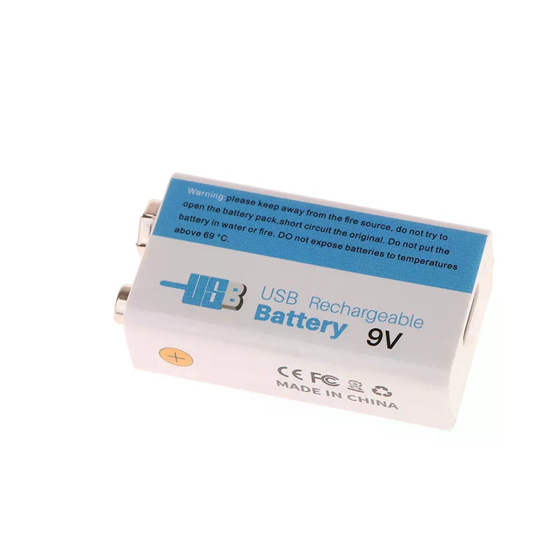 9V 6800mAh Li-ion Rechargeable Battery USB Charging Cable Toy Qme
