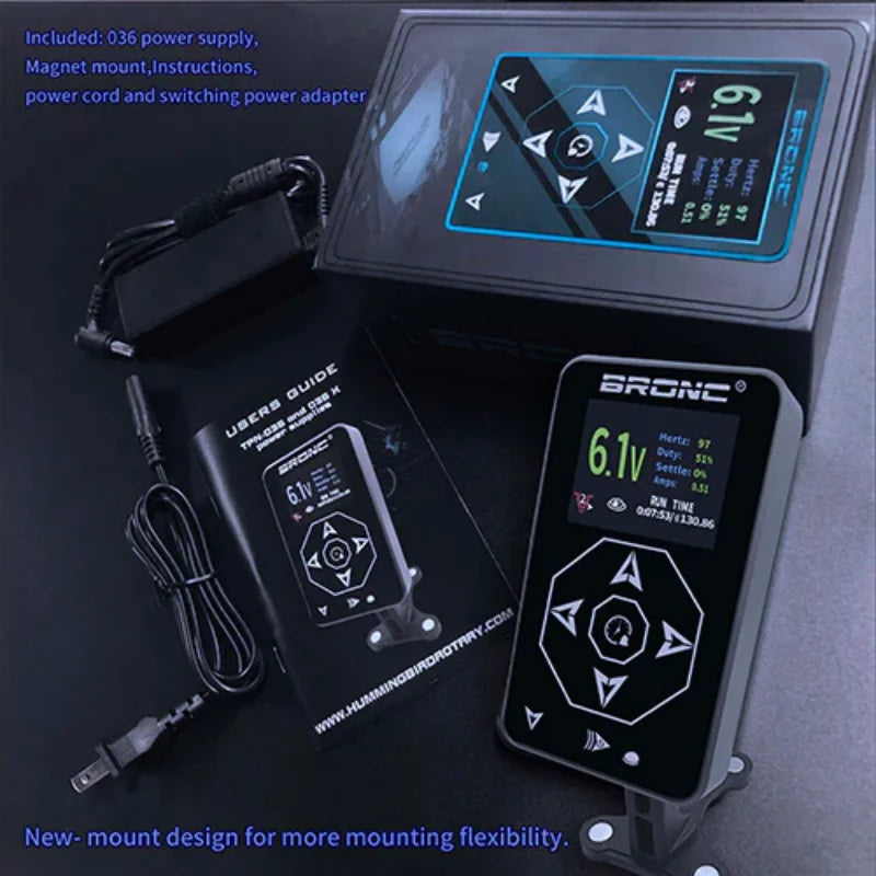 NEW BRONC POWER SUPPLY UPGRADE Tattoo Power Supply Touch Screen Intelligent Digital LCD Makeup Dual Set Qme