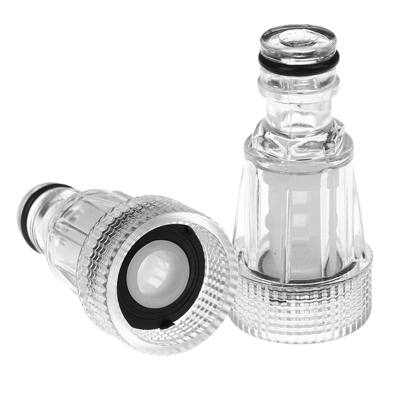 2Pcs High Quality Transparent Plastic Female 25mm Thread Quick Connector with Filter Faucet Adapter Faucet Joint. Qme